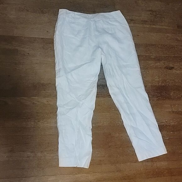 Loft linen fitted crop pant - Picture 3 of 5